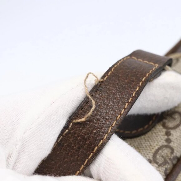 GUCCI GG Supreme Web Sherry Line Shoulder Bag PVC Beige Gold 010 378 Auth 150379 - Picture 9 of 16